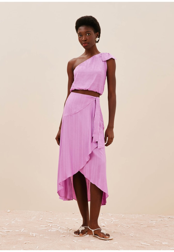 Cropped Alongado Laço Ombro