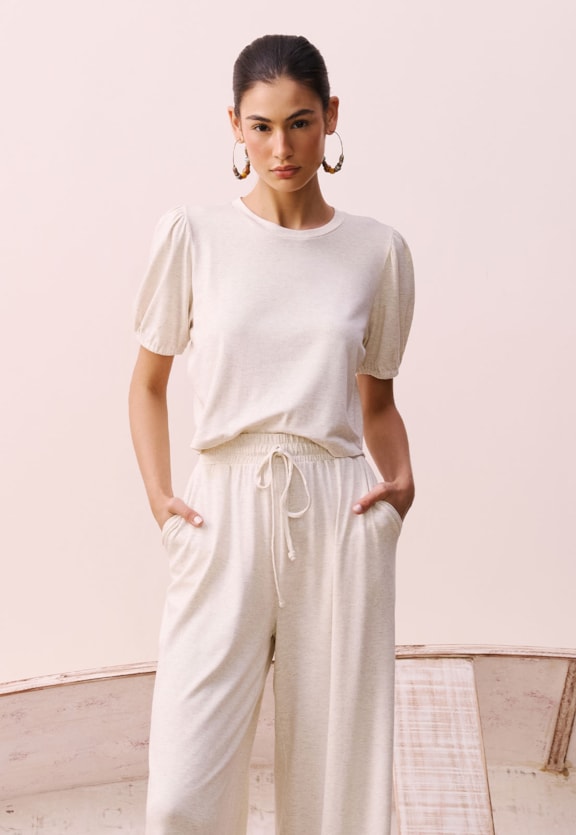 Cropped Alongado Manguinha Bufante Vista Traseira