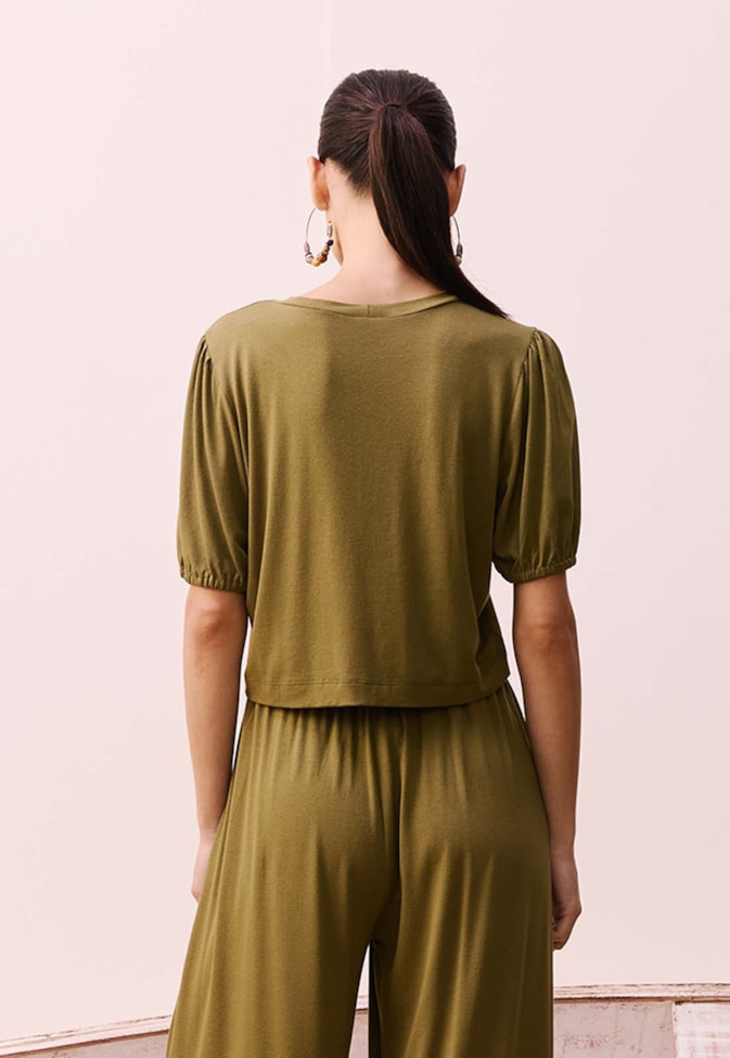 Cropped Alongado Manguinha Bufante