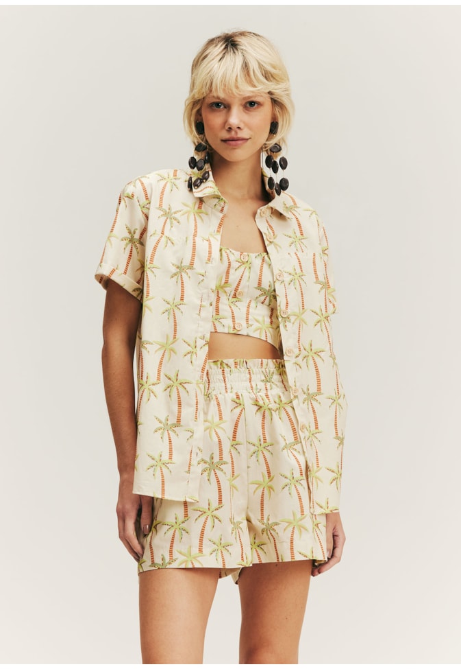 Cropped Amarração Alça Estampado Itamaracá