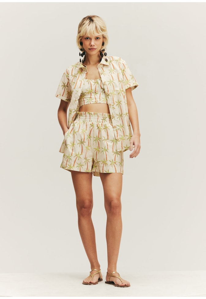 Cropped Amarração Alça Estampado Itamaracá