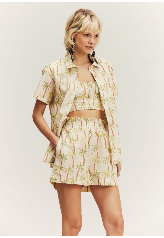 Cropped Amarração Alça Estampado Itamaracá