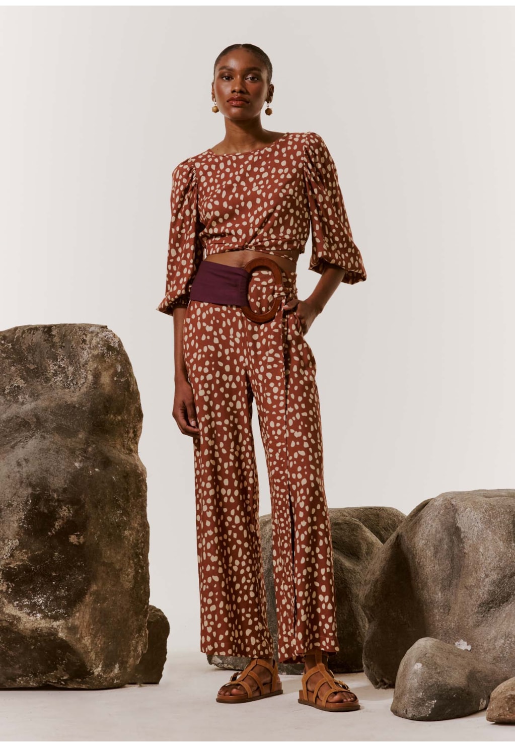 Cropped Amarração c/ Manga Bufante