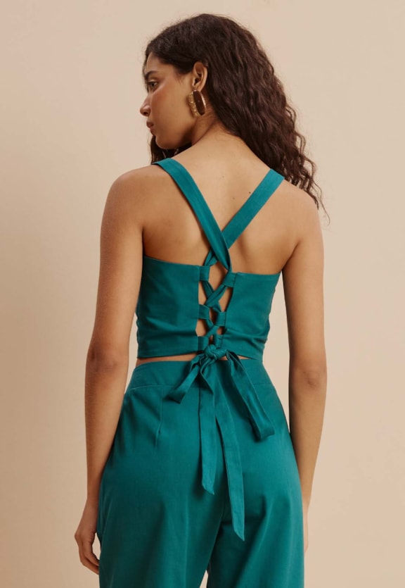 Cropped Amarração Costas Vista Traseira