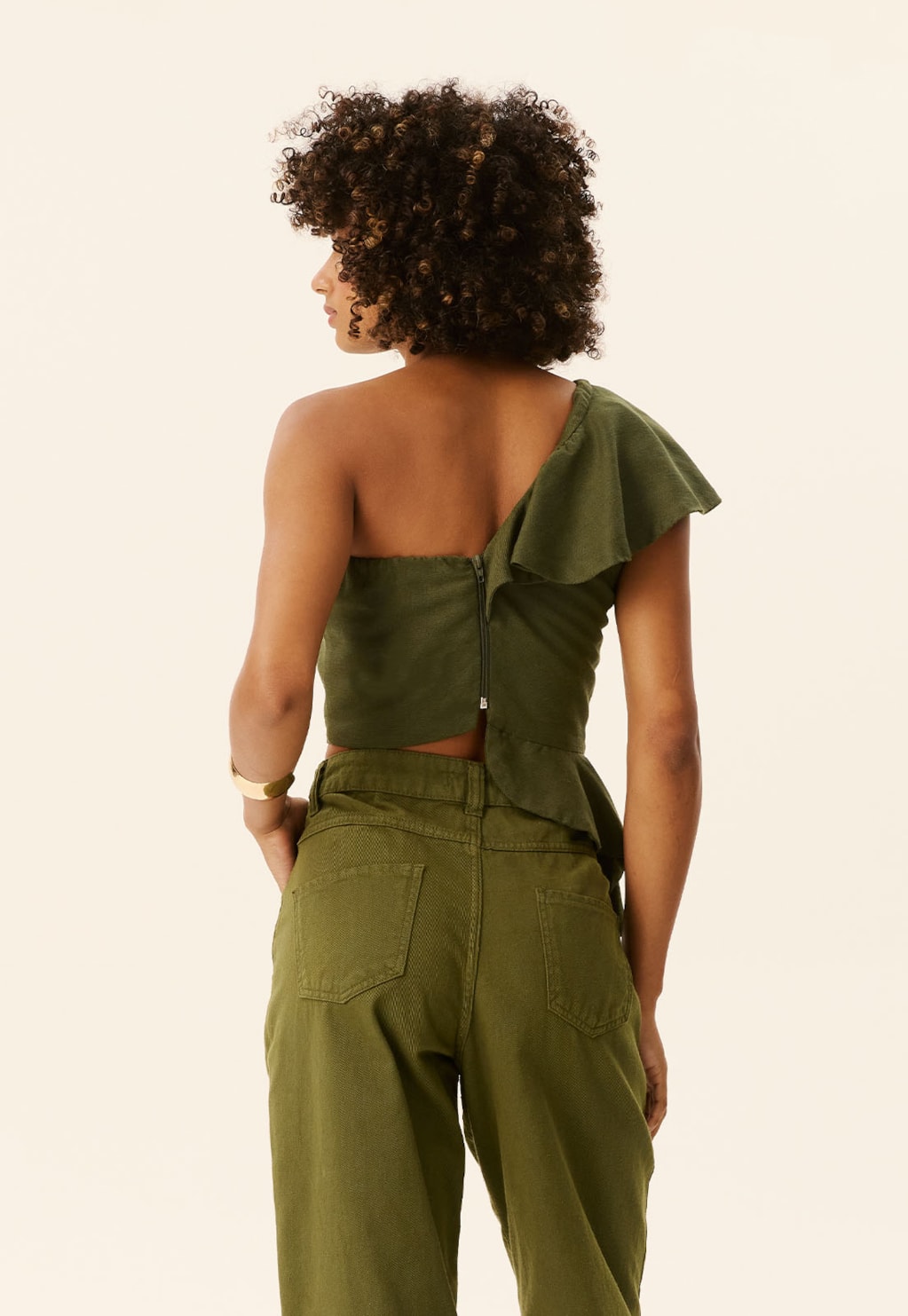 Cropped Babados Assimétricos