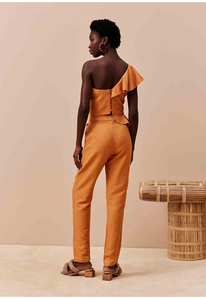 Cropped Babados Assimétricos