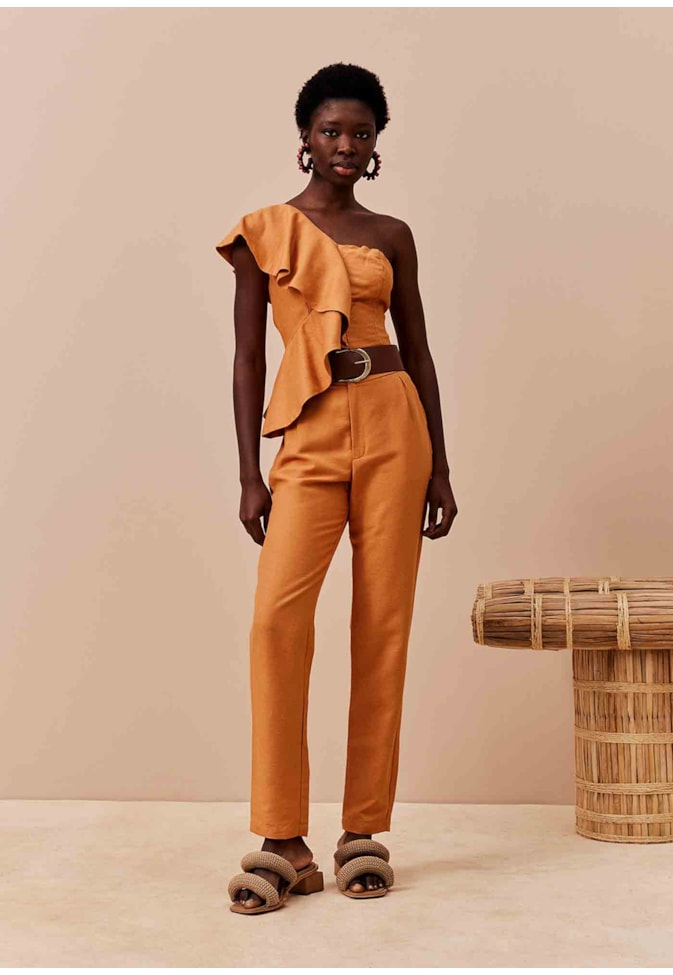 Cropped Babados Assimétricos