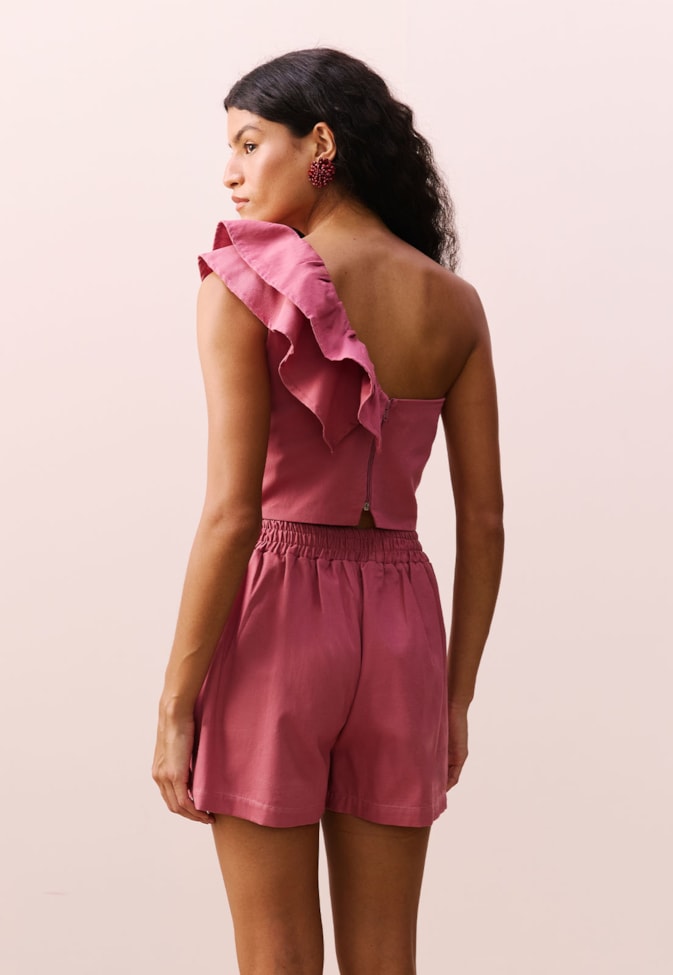 Cropped Babados Ombro Só 