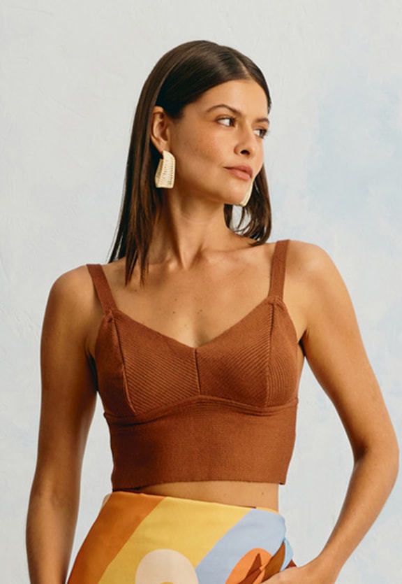 Cropped Básico Tricot Vista Frontal