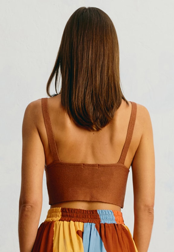 Cropped Básico Tricot Vista Traseira
