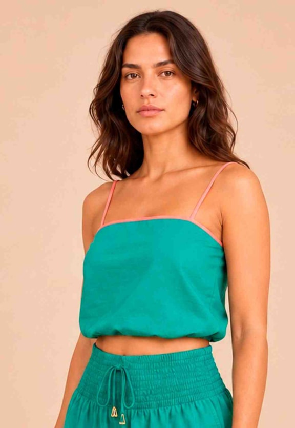 Cropped Bicolor Vivo Vista Frontal
