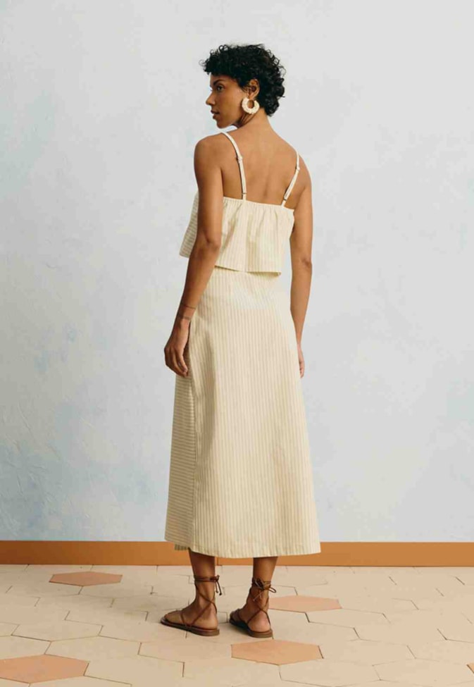 Cropped Botões Listrado