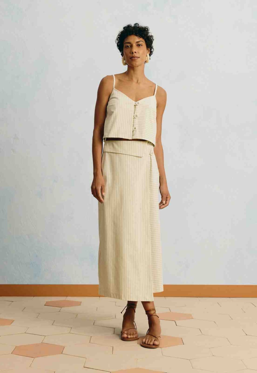 Cropped Botões Listrado