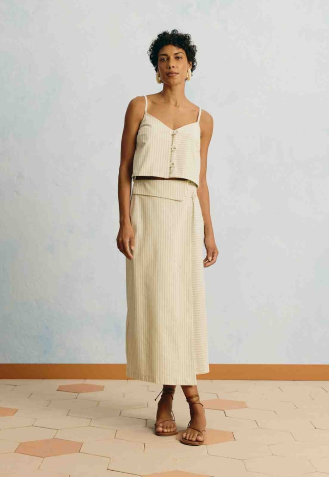 Cropped Botões Listrado