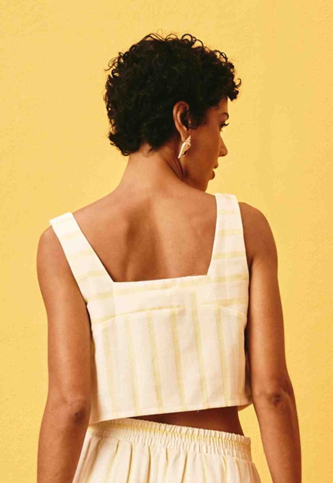 Cropped Botões Listrado 