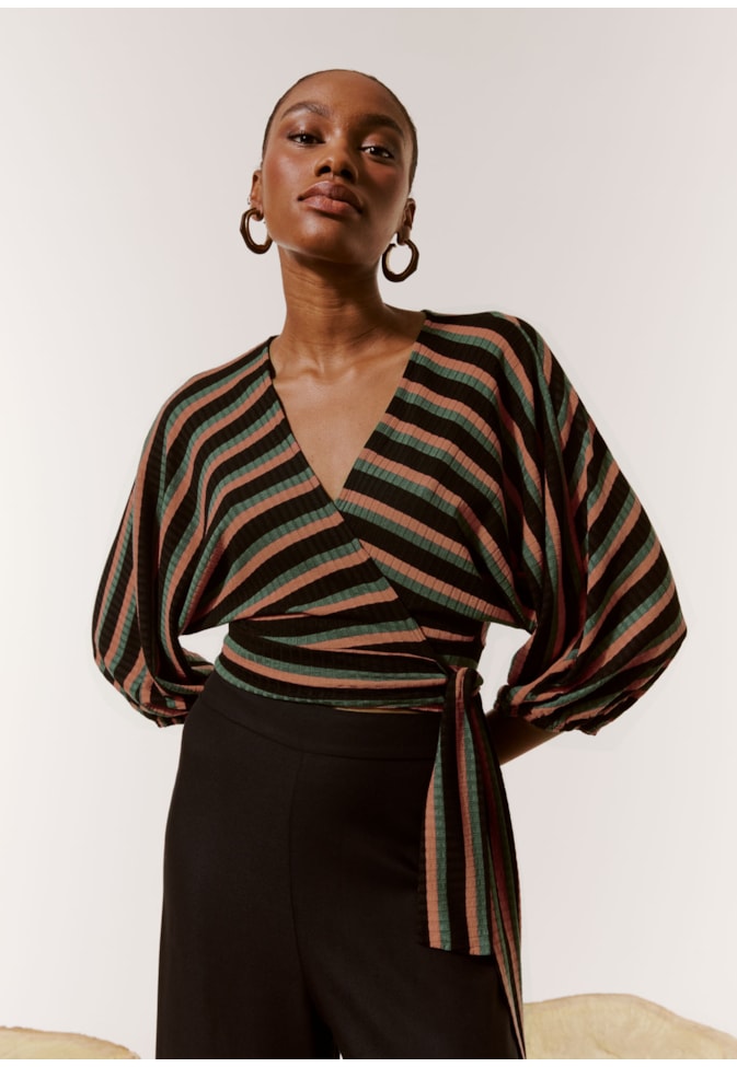 Cropped Cachecouer Mangão Listrado