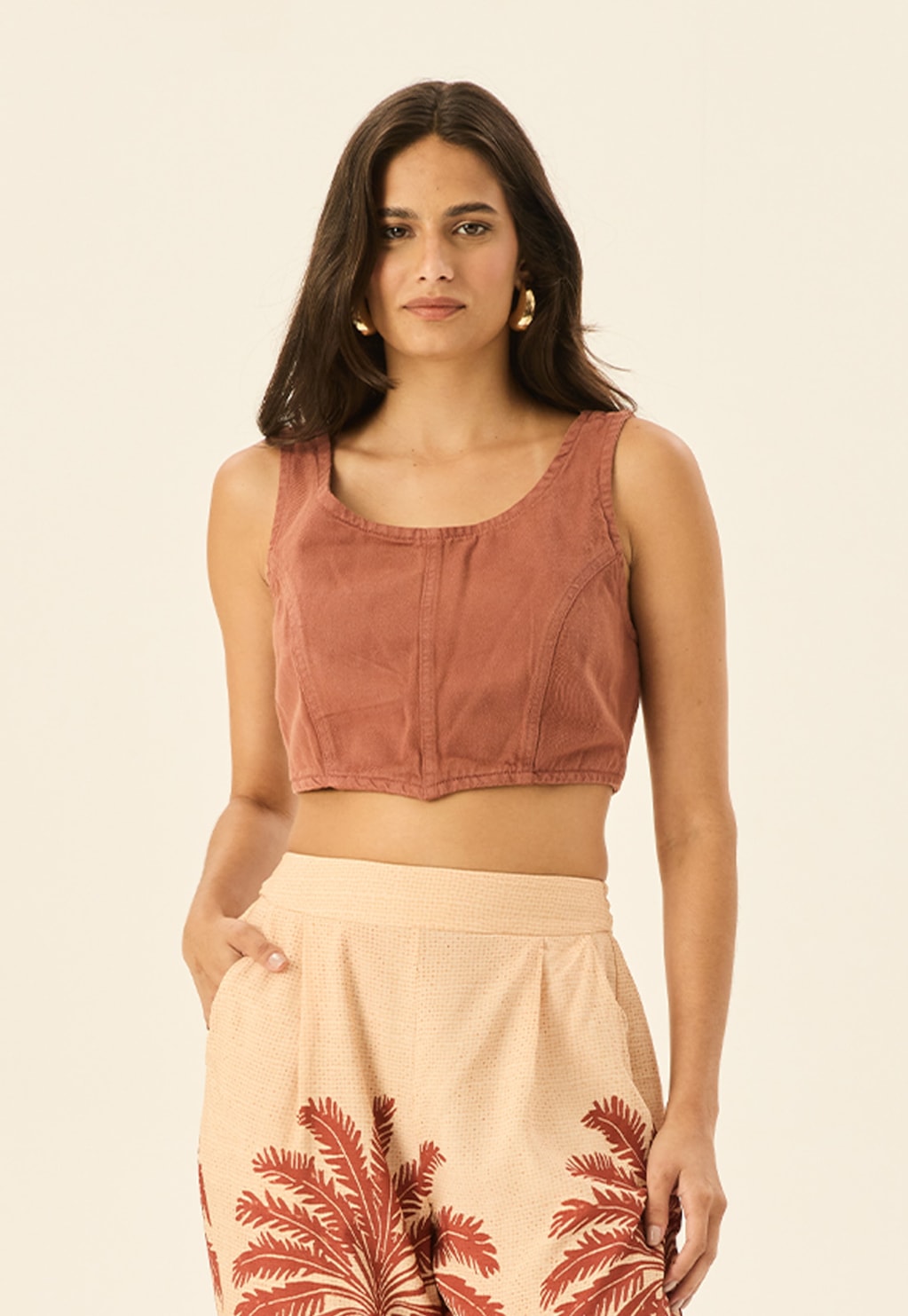 Cropped com Ponta Sarja