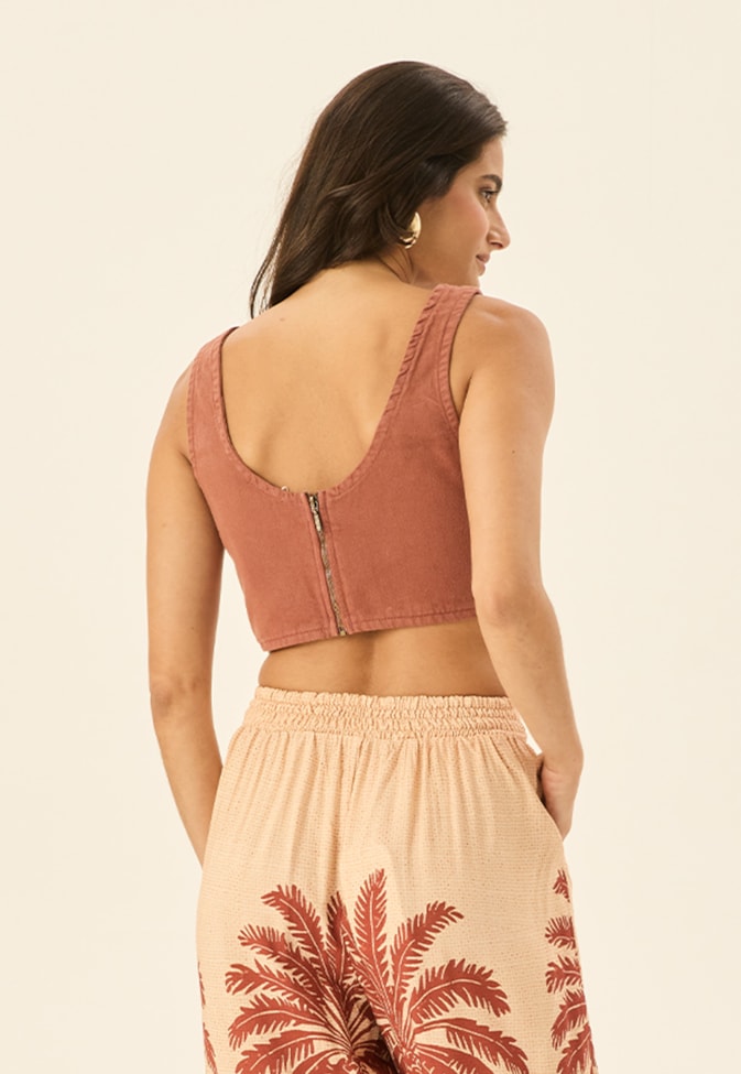 Cropped com Ponta Sarja