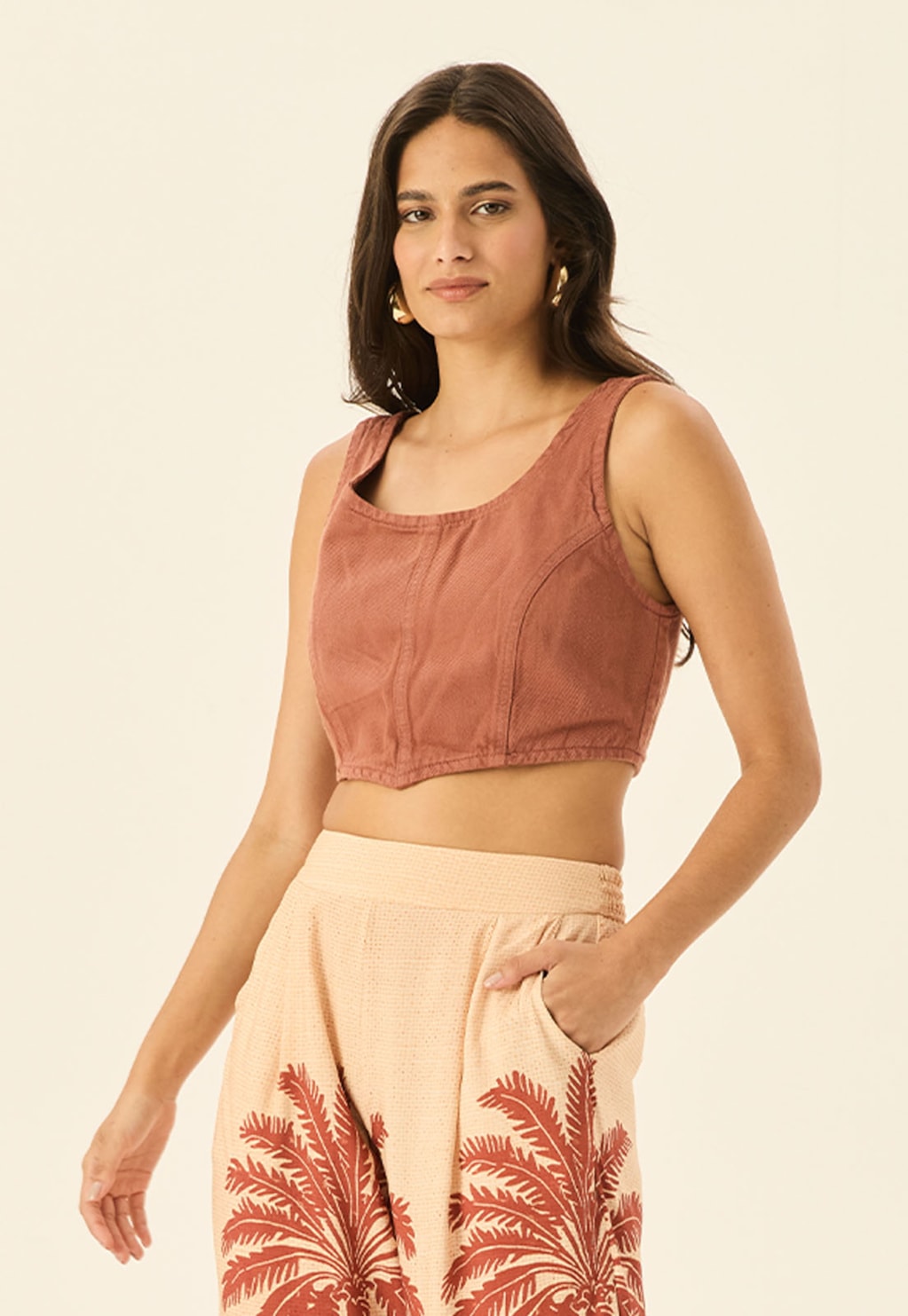 Cropped com Ponta Sarja