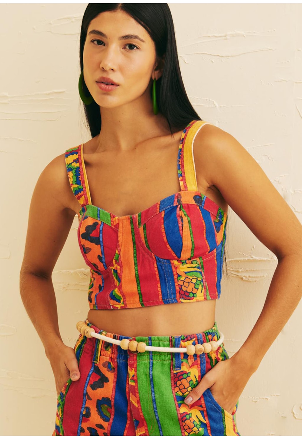 Cropped Corselet Estampado Caminito