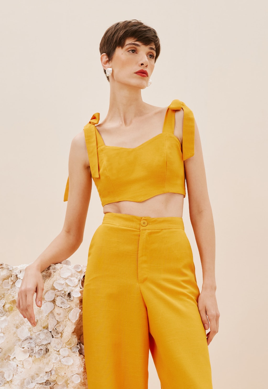 Cropped Corset Amarração Ombro