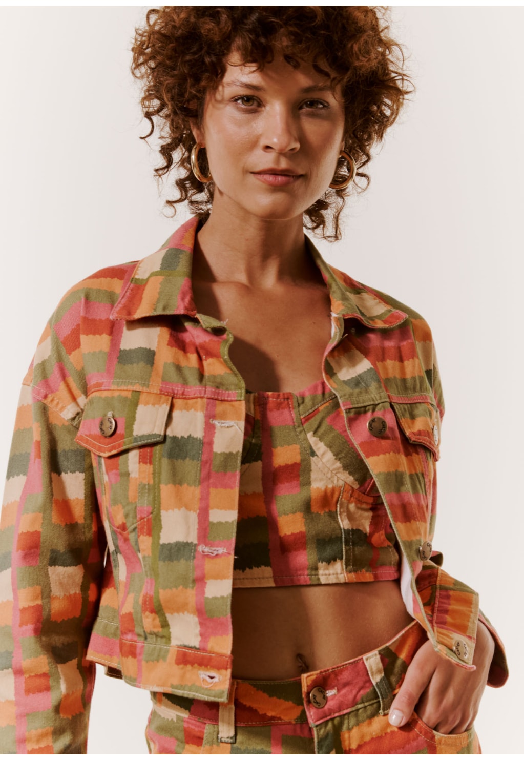 Cropped Corset Sarja Estampado Ciranda