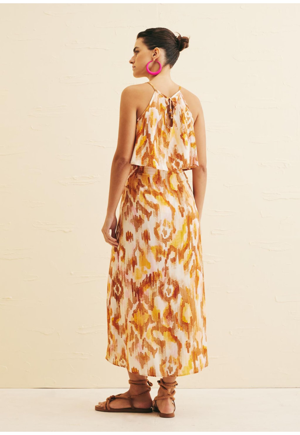 Cropped Decote Alto Estampado Ica