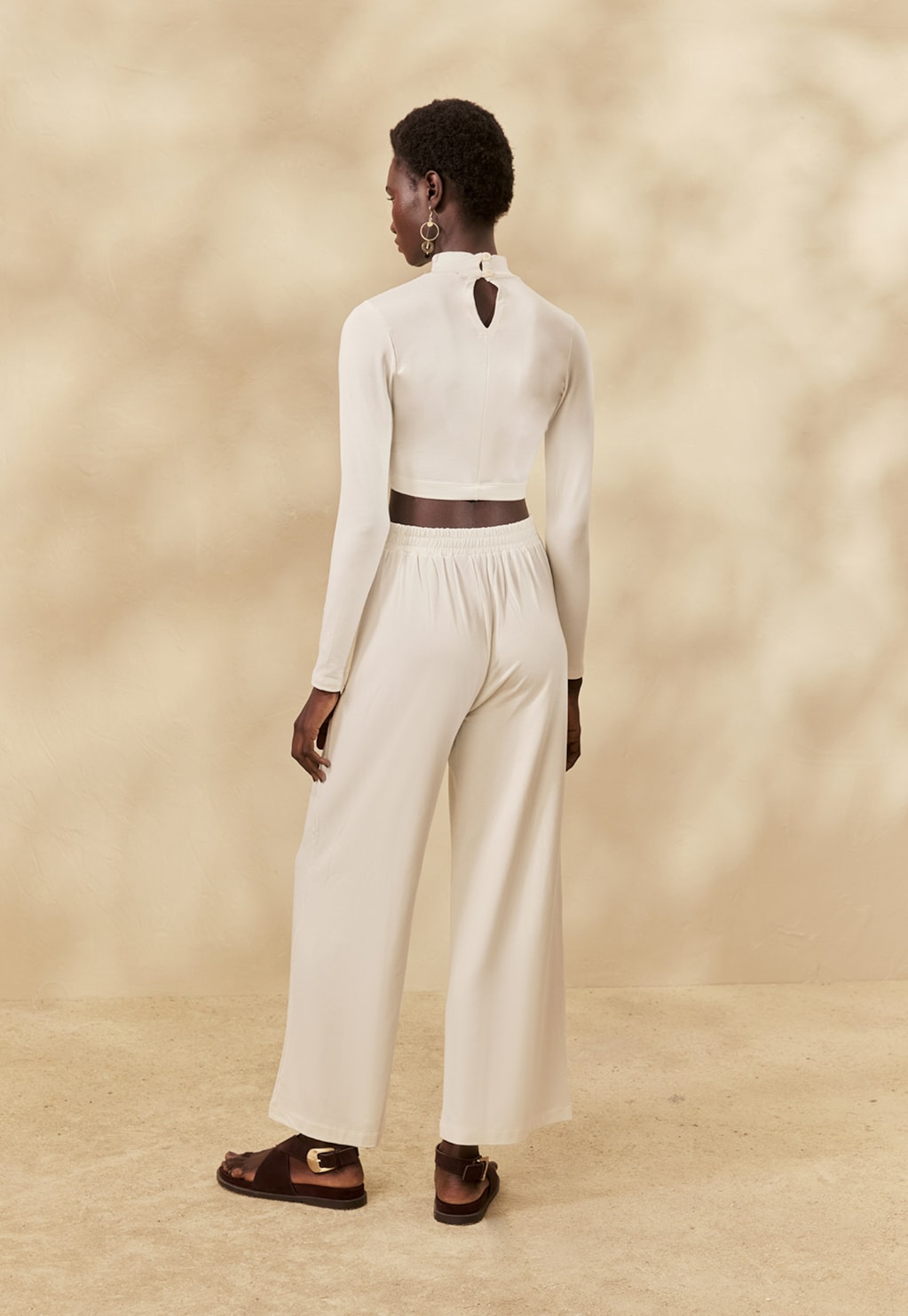 Cropped Detalhe Cruzado Manga Longa