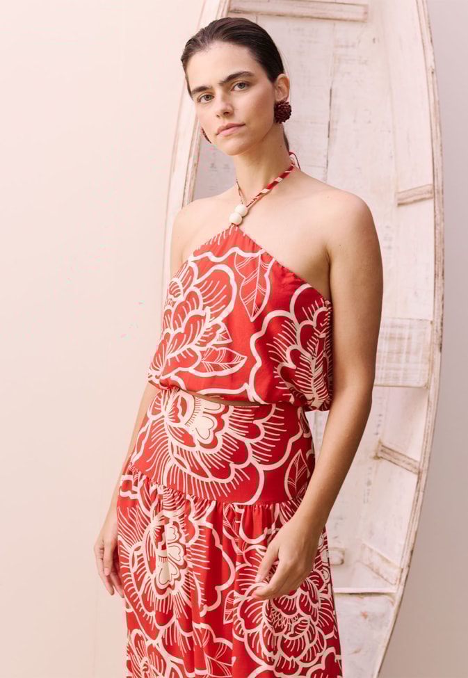 Cropped Elástico Detalhe Costas