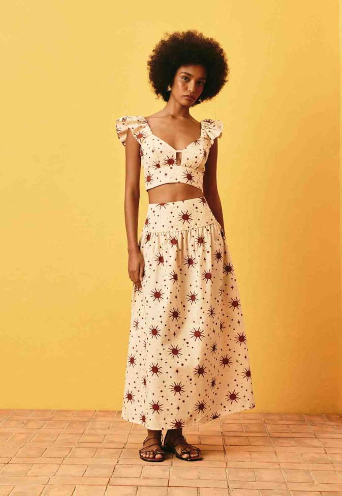 Cropped Estampado Primeiro Raio