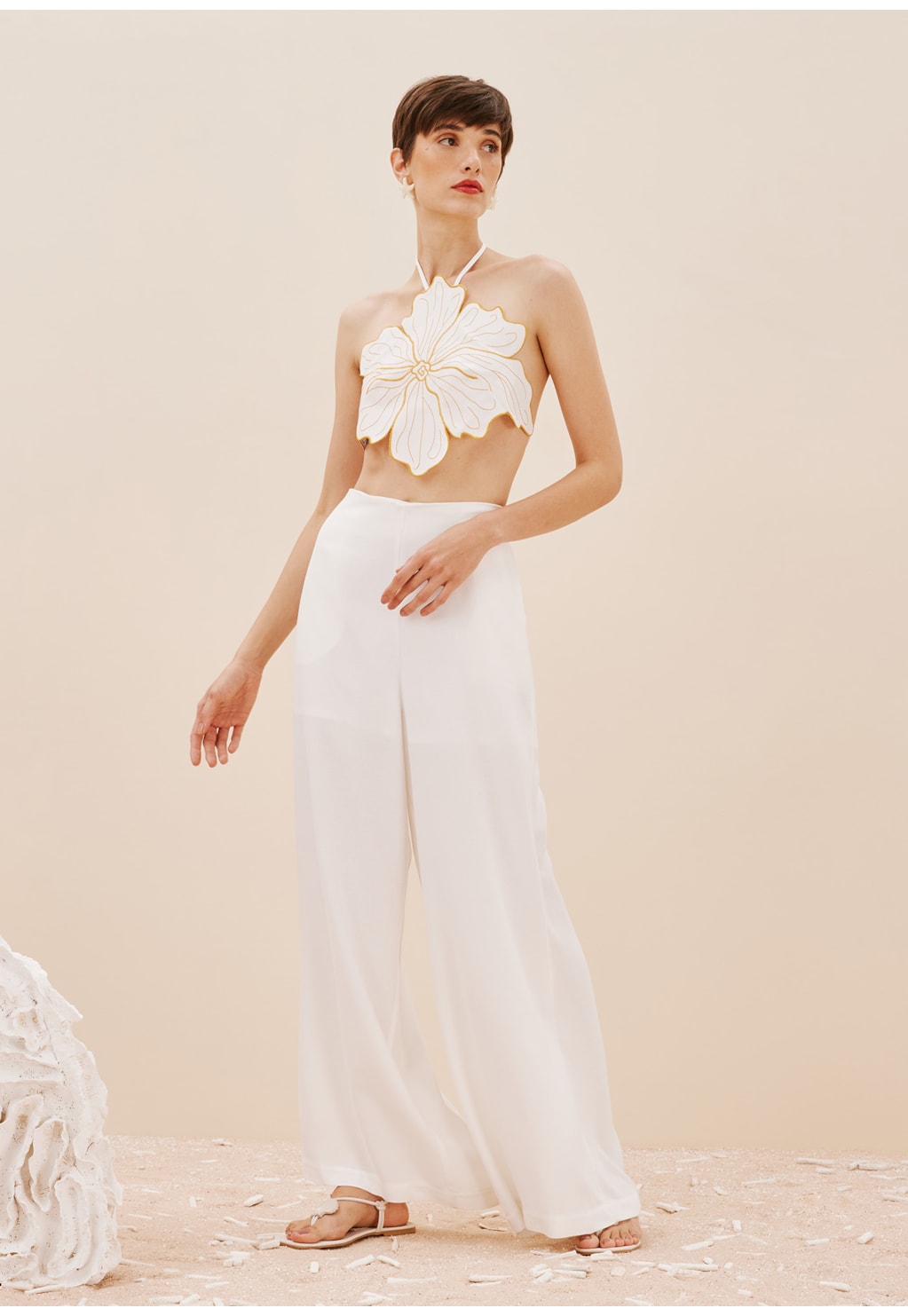 Cropped Flor Bordado