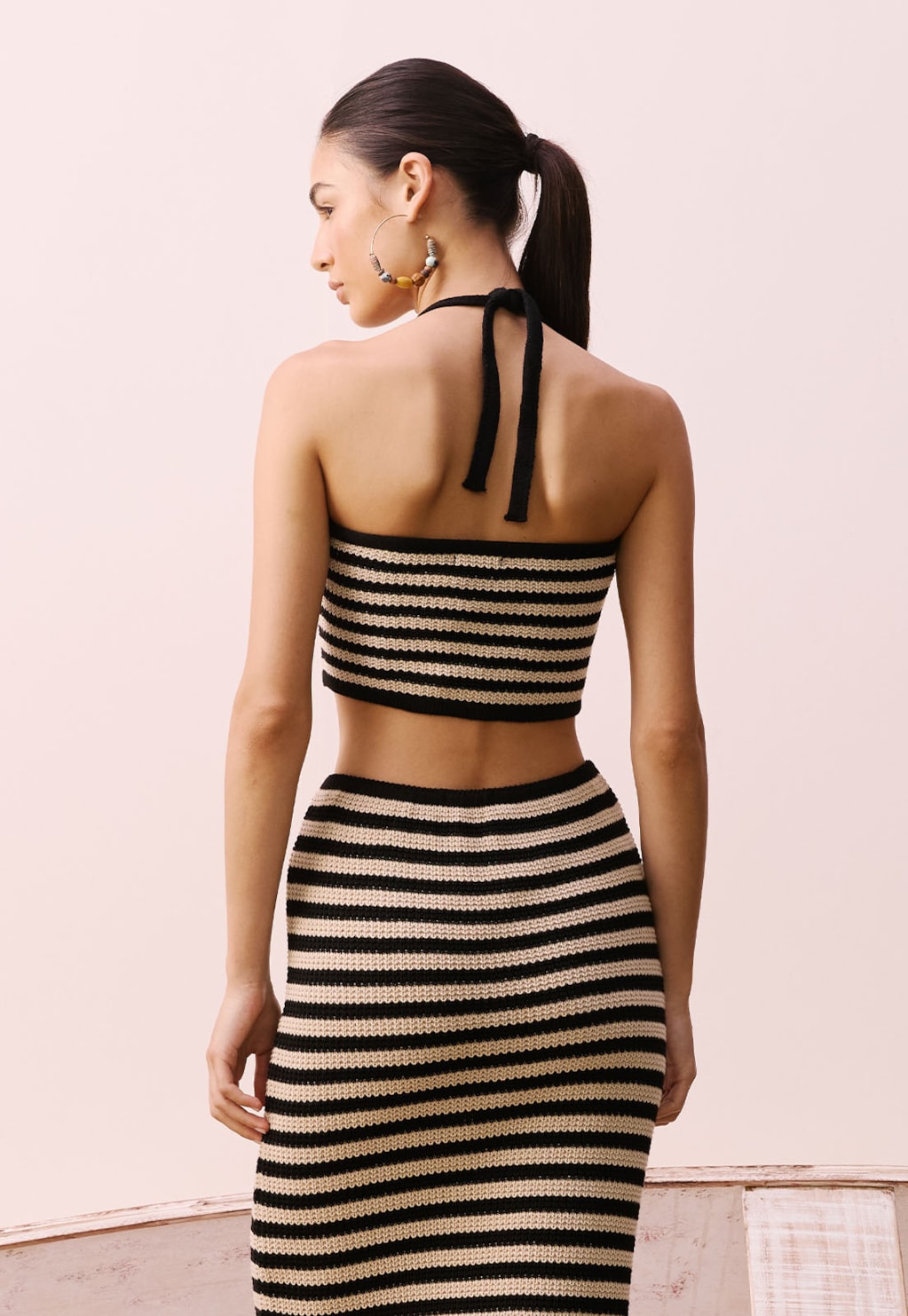 Cropped Frente Única LISTRADO TRICOT