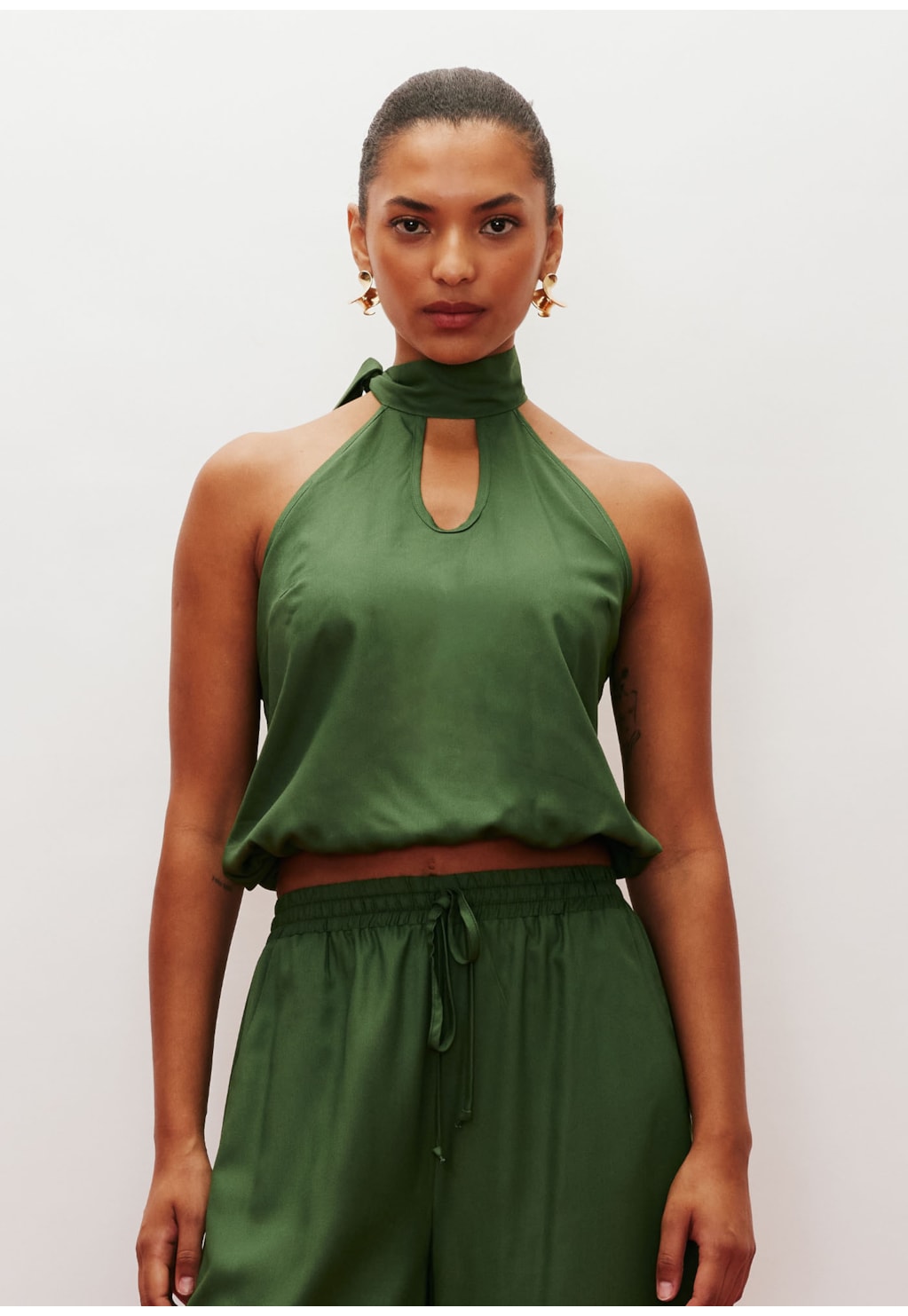 Cropped Gola Alta Amarração