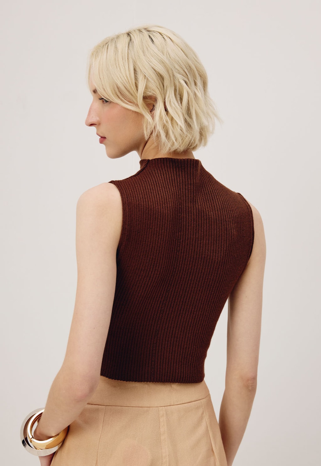 Cropped Gola Alta Tricot