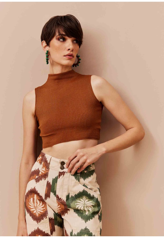 Cropped Golinha Alta Tricot