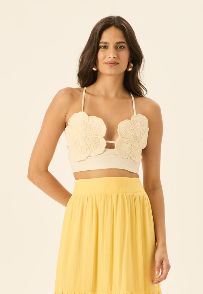 Cropped Guipure Flor