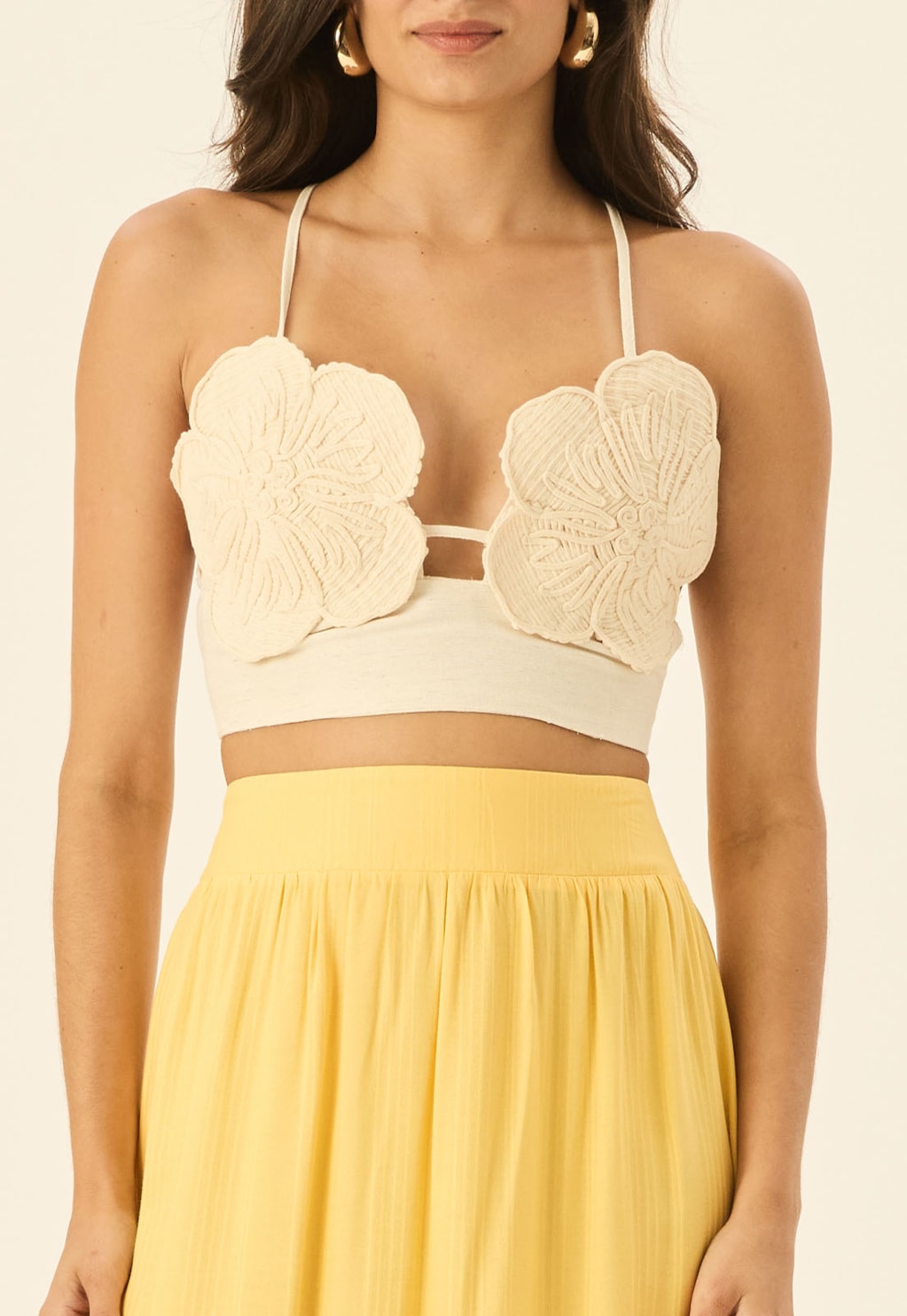 Cropped Guipure Flor