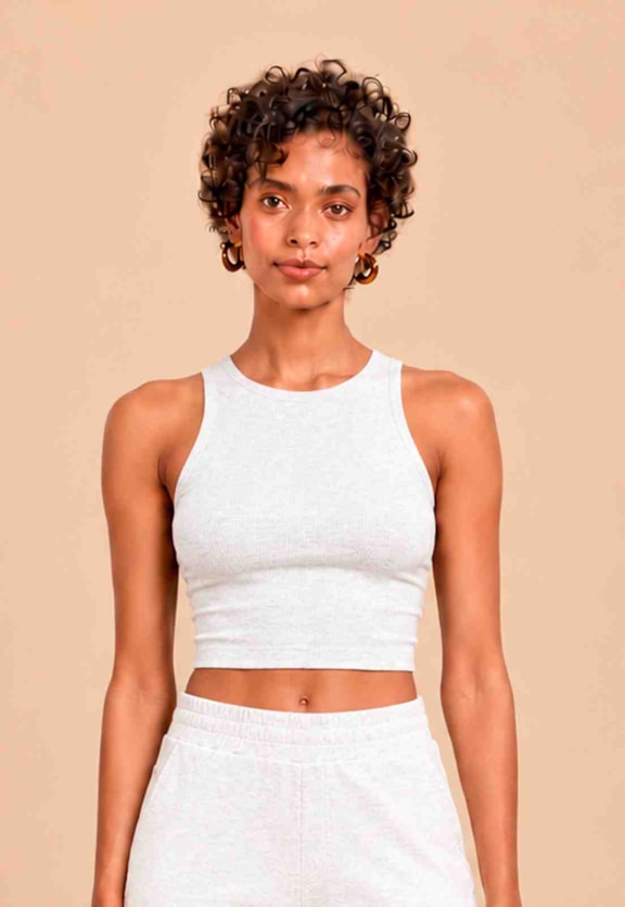 Cropped Justa Regata Vista Frontal