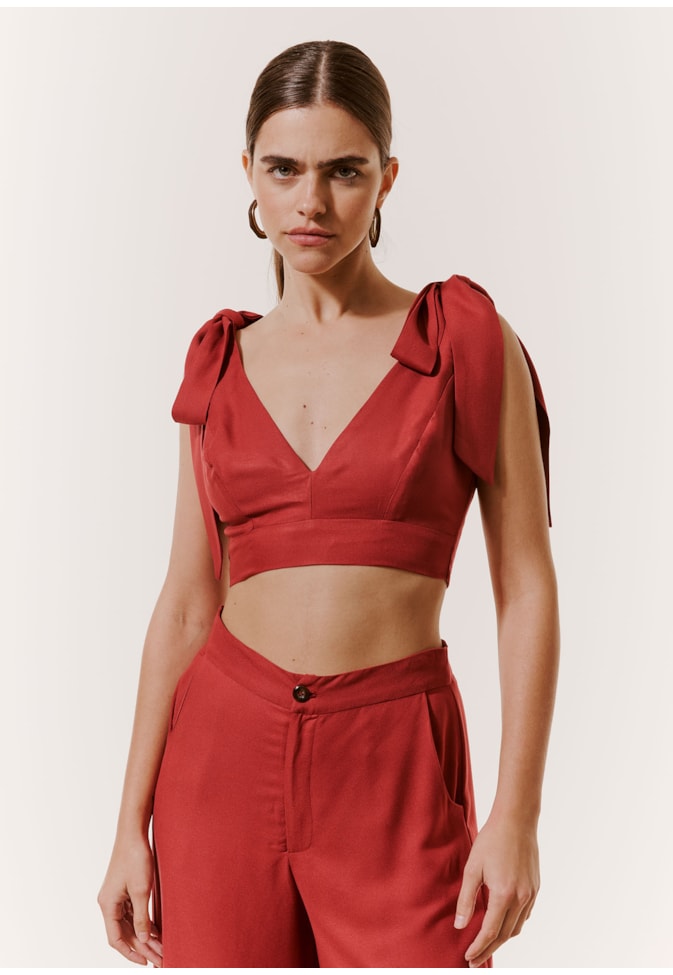 Cropped Laço Ombros