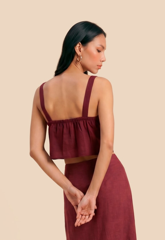 Cropped Liso com Ponta Vista Traseira