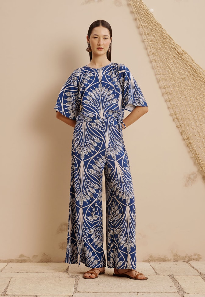 Cropped Manga Ampla Estampado Miriti