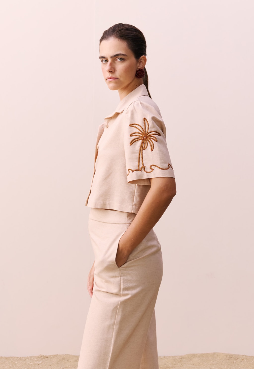 Cropped Manga Bufante Bordado