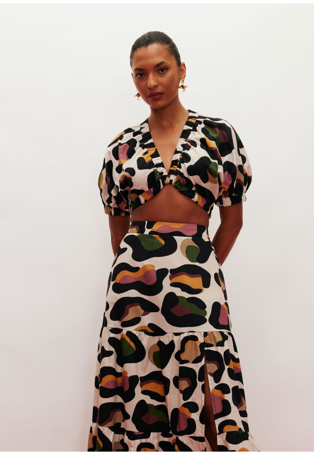 Cropped Manga Franzida Estampado Kizumba