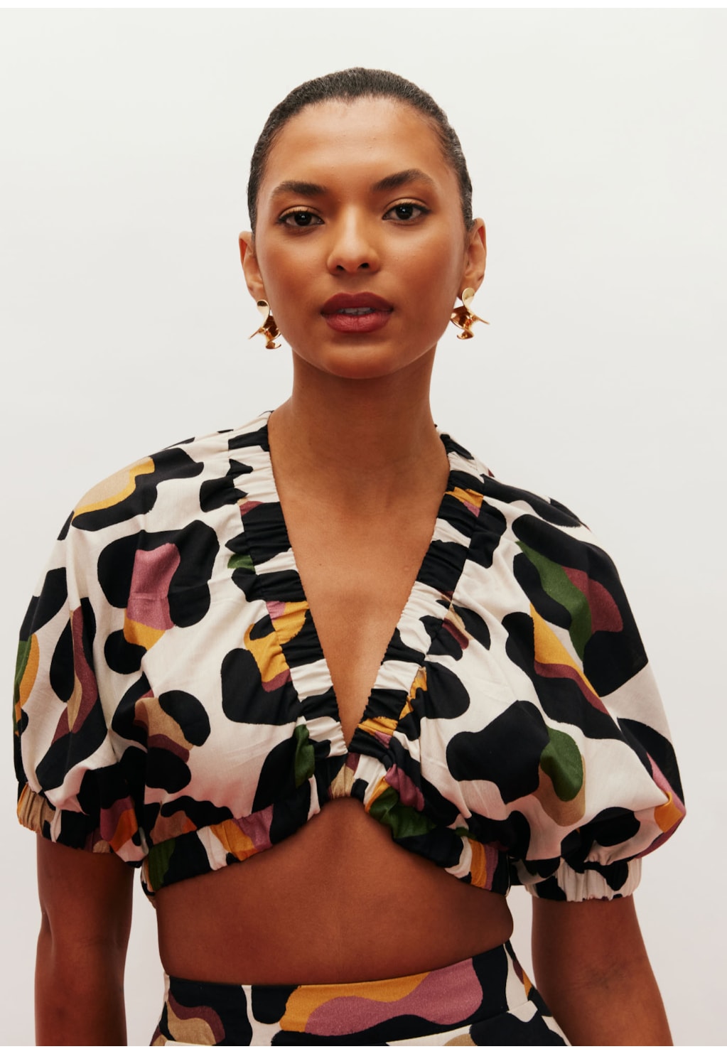 Cropped Manga Franzida Estampado Kizumba