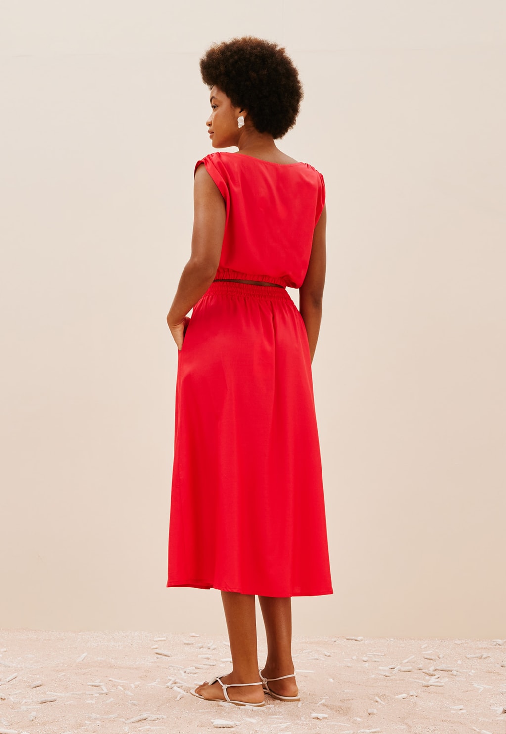 Cropped Muscle Tee Ombro Franzido