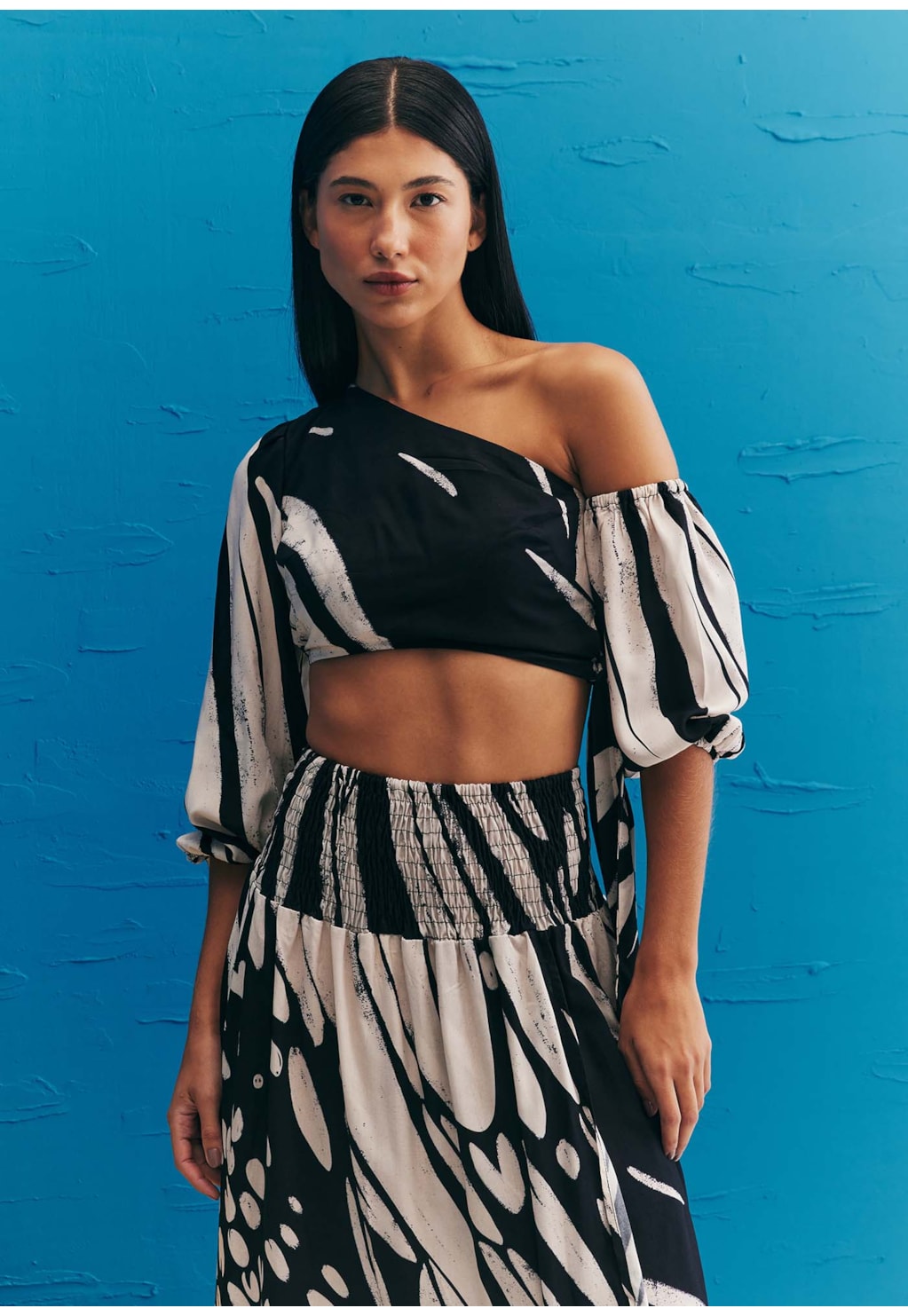 Cropped Nó Lateral Estampada Colombiana