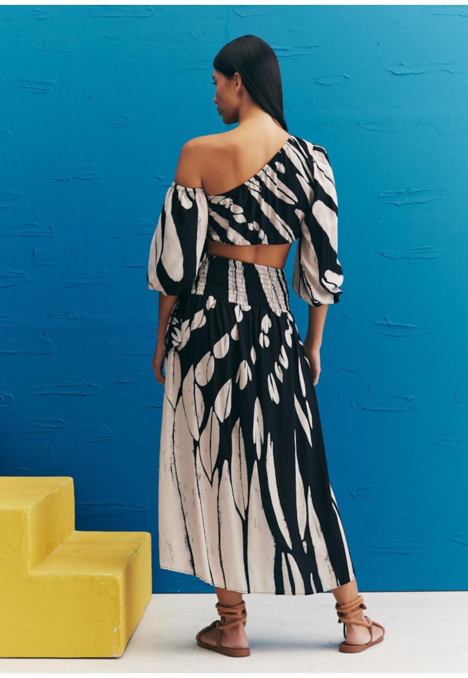 Cropped Nó Lateral Estampada Colombiana