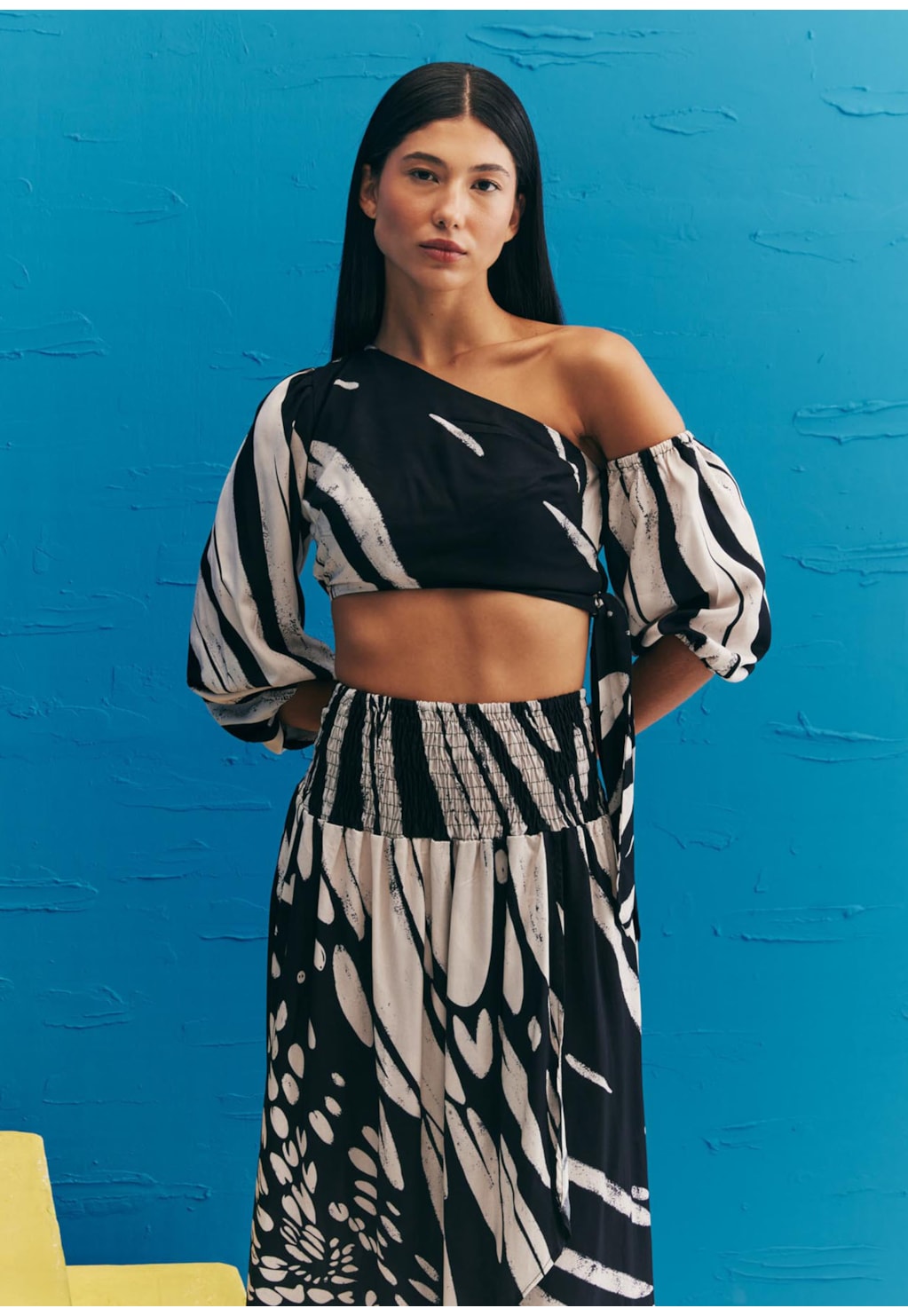 Cropped Nó Lateral Estampada Colombiana