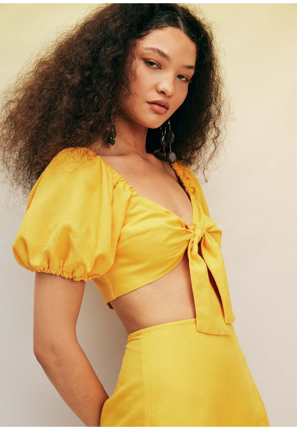 Cropped Nó Manga Bufante Liso