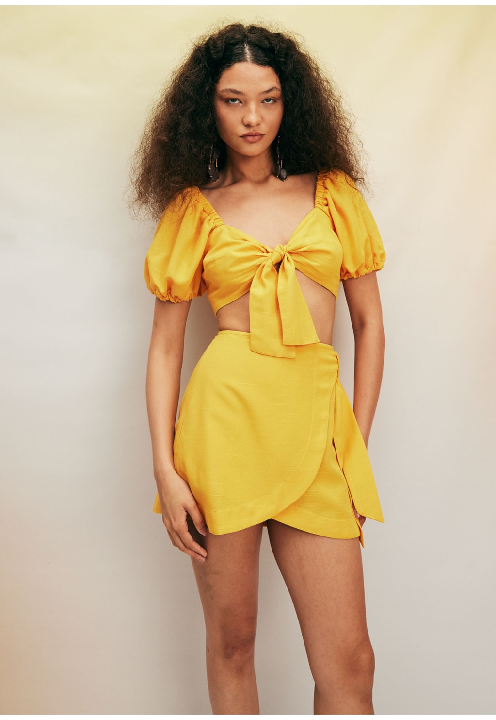 Cropped Nó Manga Bufante Liso